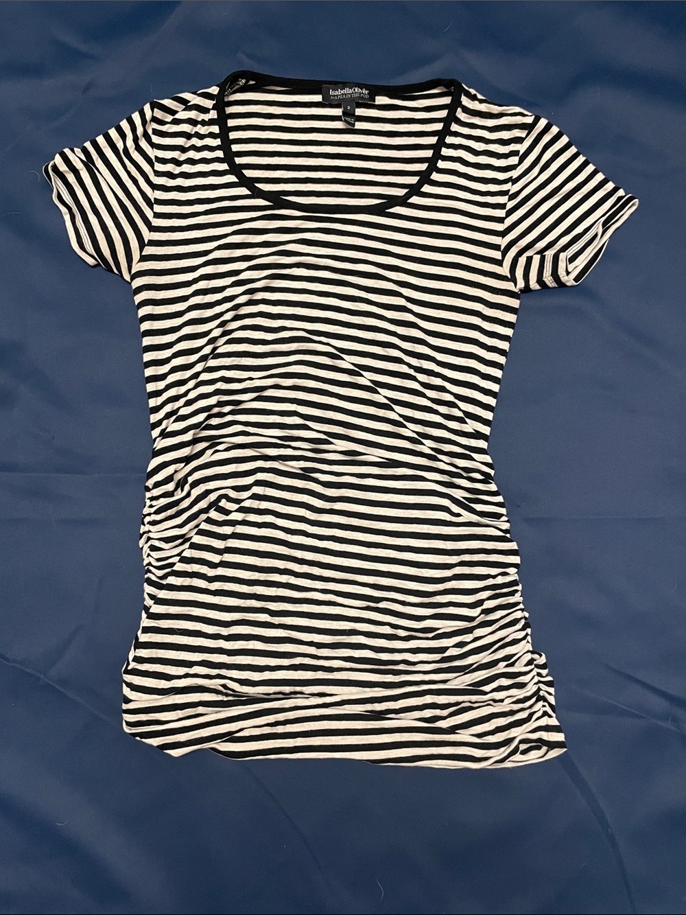 Isabella Oliver for a Pea in the Pod size 2 striped maternity tee short sleeves
